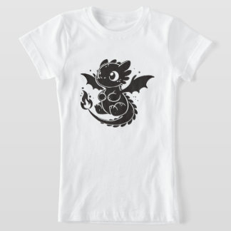 T-shirt illustration minimaliste de dragon mignon