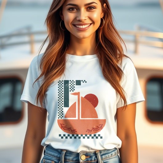 T-shirt Illustration minimaliste du bateau