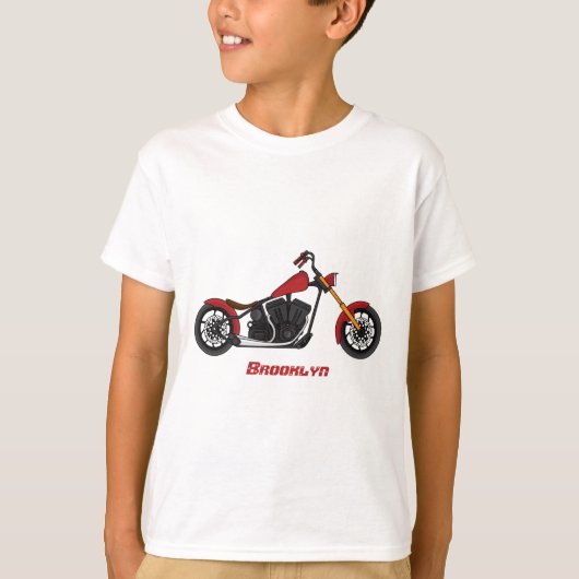 T-shirt Illustration motocyclette de style hélicoïdal (Devant)