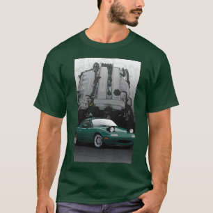 T-shirt Illustration Mx5 Miata NA MK1 avec moteur BP18