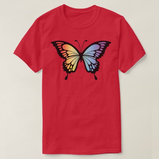 T-shirt Illustration Papillon Design Arc-en-ciel gain déta (Design devant)