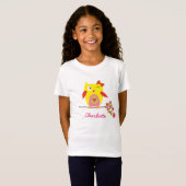 T-Shirt Illustration personnalisée de la chouette jaune ro (Devant entier)