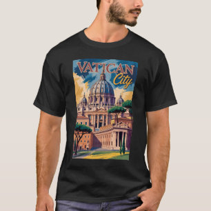 T-shirt Illustration picturale de la Cité du Vatican Art d
