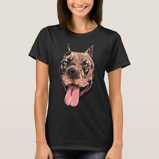 T-shirt Illustration Pit Bull (Devant)