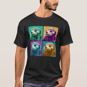 T-shirt Illustration pop colorée de la loutre de mer pour