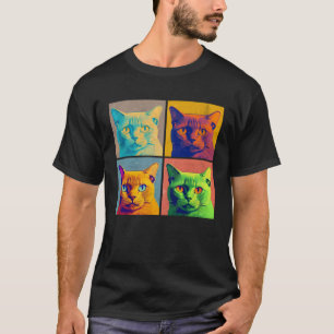 T-shirt Illustration Pop de Chat Birman Coloré pour Hommes
