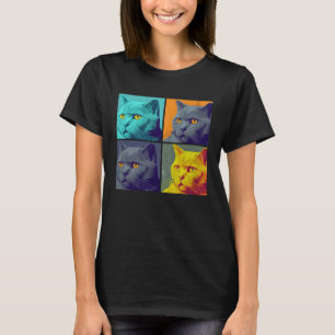 T-shirt Illustration pop de chat Chartreux animal coloré
