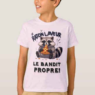 T-shirt Illustration Raton Laveur Humour  Le Bandit Propre