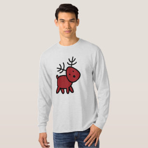 T-shirt Illustration Red Christmas Reindeer