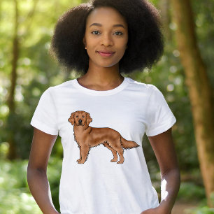 T-shirt Illustration Red Golden Retriever mignon dessin ch