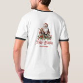 T-shirt Illustration rétro classique Père Noël avec renne (Dos)