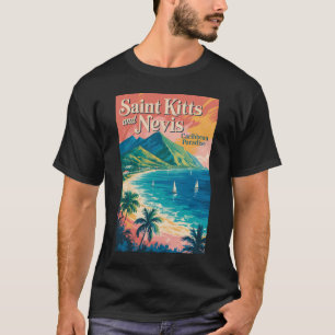 T-shirt Illustration Rétro du Paysage de Saint-Christophe-