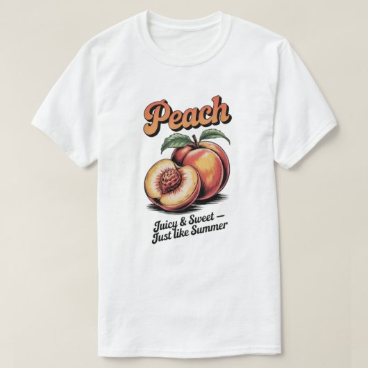 T-shirt Illustration Retro Peach Vintage Fruit (Design devant)
