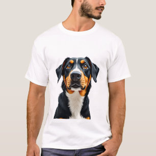 T-shirt Illustration Rétro Portrait de Chien Coloré Vintag