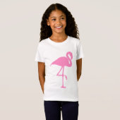 T-Shirt Illustration rose de silhouette d'oiseau de (Devant entier)