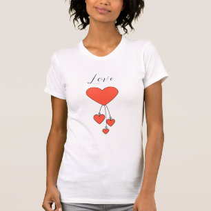 T-shirt Illustration simple avec coeur écarlate Amour