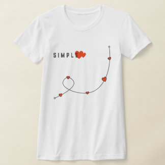 T-shirt Illustration simple avec des coeurs minimalistes