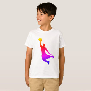 T-shirt Illustration simple Joueur de basket-ball Arc en c