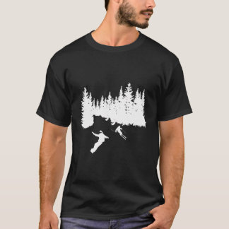 T-shirt Illustration Ski Et Snowboard - Forêt
