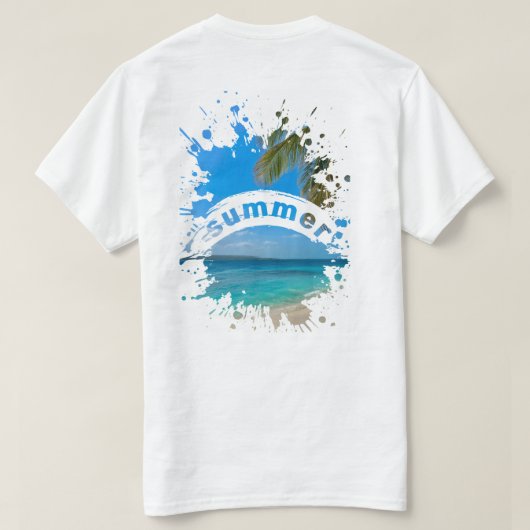 T-Shirt Illustration Splash Plage Été (Design dos)