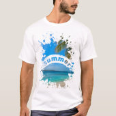 T-Shirt Illustration Splash Plage Été (Devant)