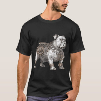 T-shirt Illustration steampunk d'un pug robot