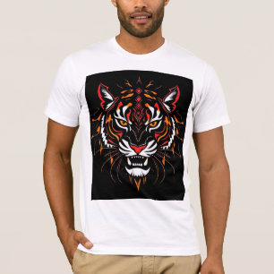 T-shirt Illustration stylisée de la tête d'un tigre