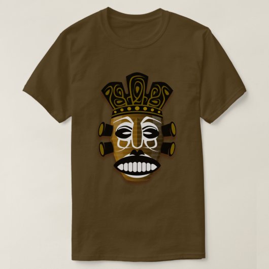 T-SHIRT ILLUSTRATION STYLISÉE DU MASQUE TRIBAL AFRICAIN (Design devant)