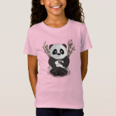 T-Shirt Illustration tirée à la main par un panda affamé (Devant)