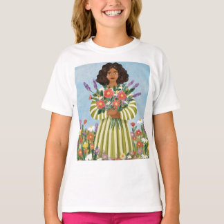 T-shirt illustration vectorielle d'une belle jeune femme	