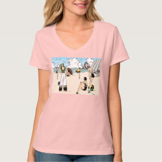 T-shirt Illustration Vintage Art Déco de la Plage des Anné
