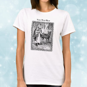 T-shirt Illustration vintage Cadre de Wolf de la Hotte Rou