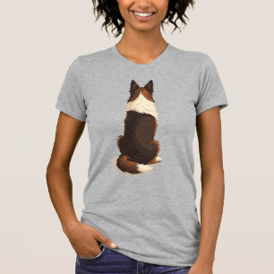 T-shirt Illustration vintage de Border Collie vu de dos