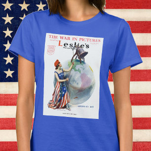 T-shirt Illustration vintage de Lady Liberty pour une couv