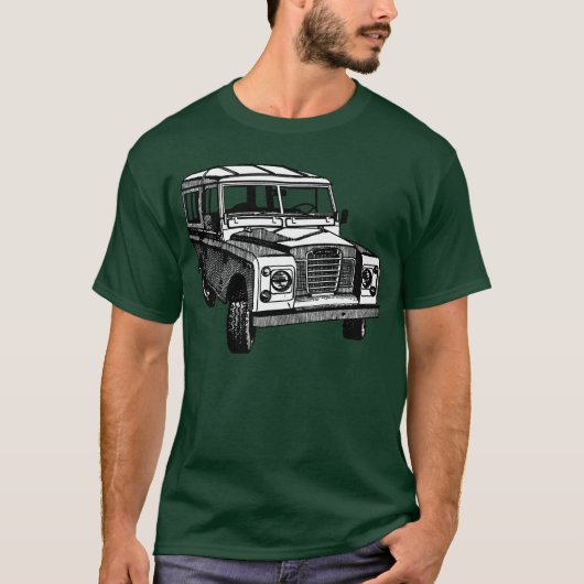 T-shirt Illustration vintage de Land Rover (Devant)