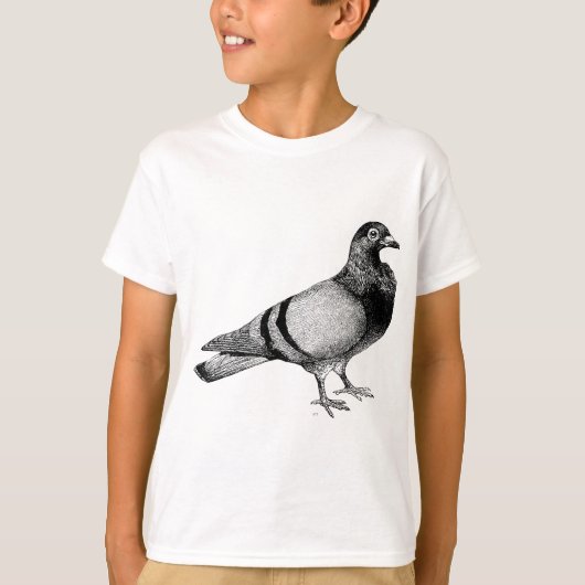 T-shirt Illustration vintage de Pigeon (Devant)