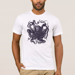 T-shirt Illustration vintage de poulpe