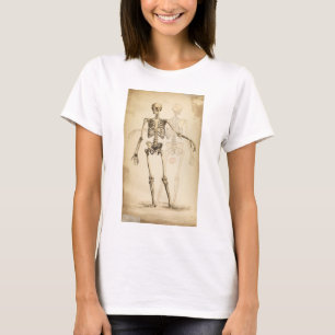 T-shirt Illustration vintage de squelette humain