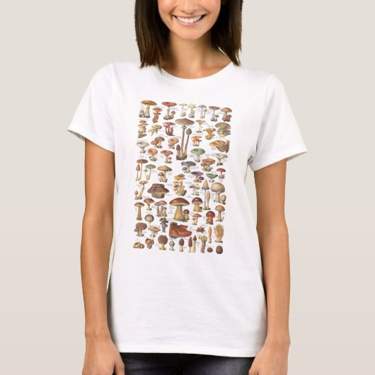 T-shirt Illustration vintage des champignons (Devant)