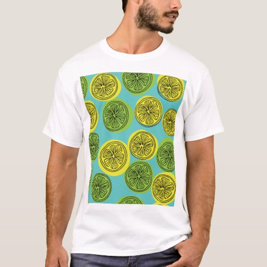T-shirt Illustration vintage des tranches de citron. (Devant)