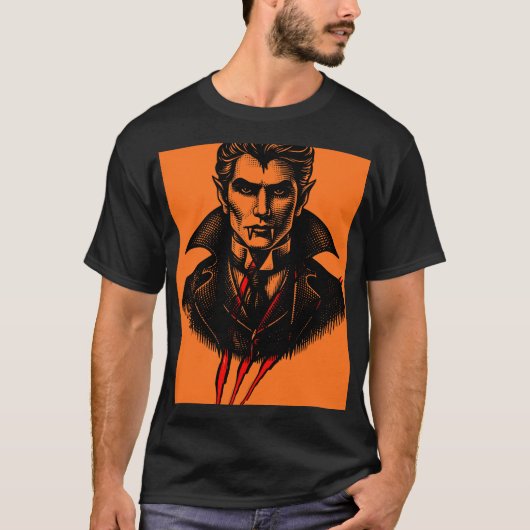 T-shirt Illustration vintage du comte Dracula vampire (Devant)