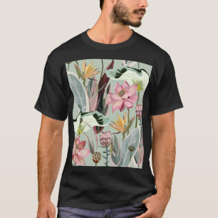T-shirt Illustration Vintage florale des grandes fleurs