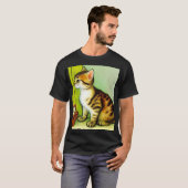 T-shirt Illustration vintage Tabby Cat (Devant entier)