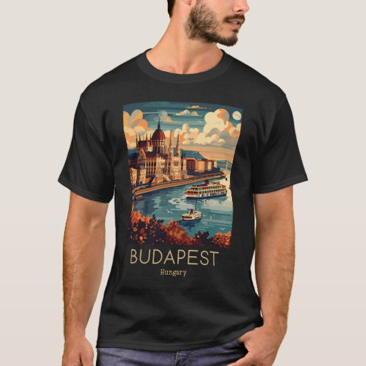T-shirt Illustration Vintage voyage De Budapest - Hungar (Devant)