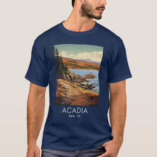 T-shirt Illustration Vintage voyage de l'Acadia National P