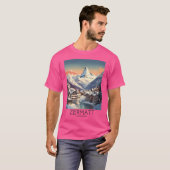 T-shirt Illustration Vintage voyage De Zermatt - Commutate (Devant entier)