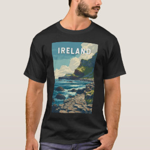 T-shirt Illustration Voyage Irlande Art Vintage