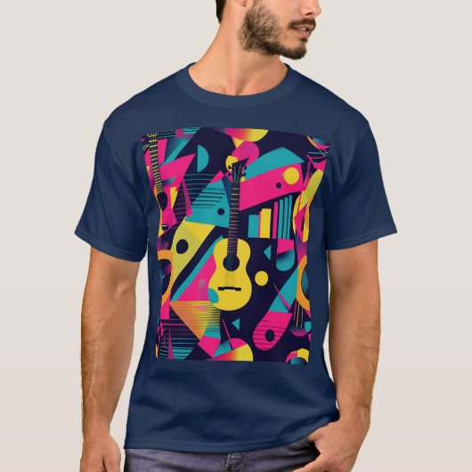 T-shirt Illustrations Abstraites d'instruments de musique (Devant)