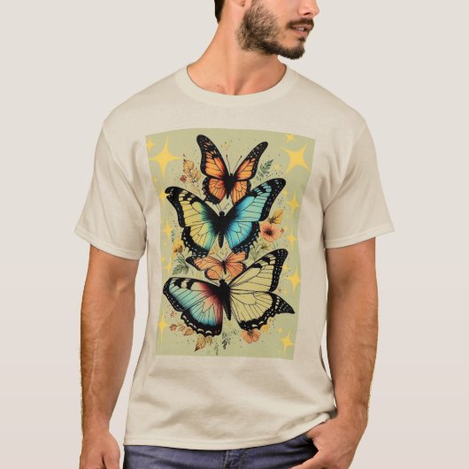 T-shirt Illustrations de papillons (Devant)