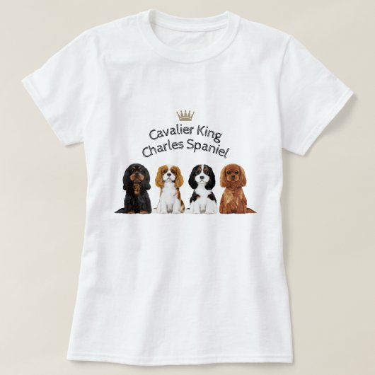 T-shirt illustré cavalier d'épagneul du Roi (Design devant)